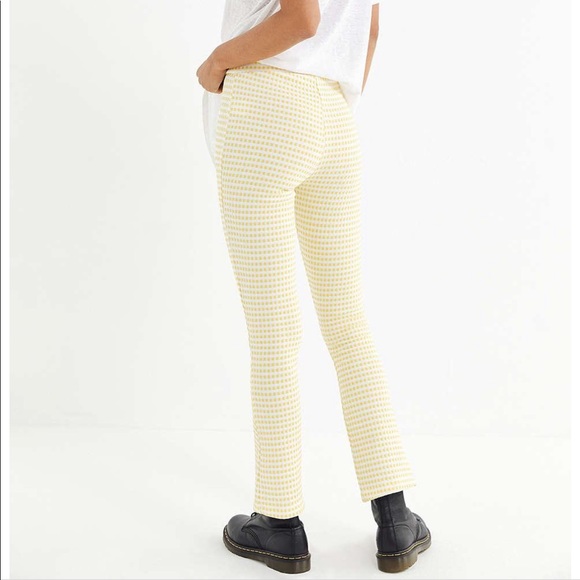 Never Worn Yellow Gingham Flare Pant 